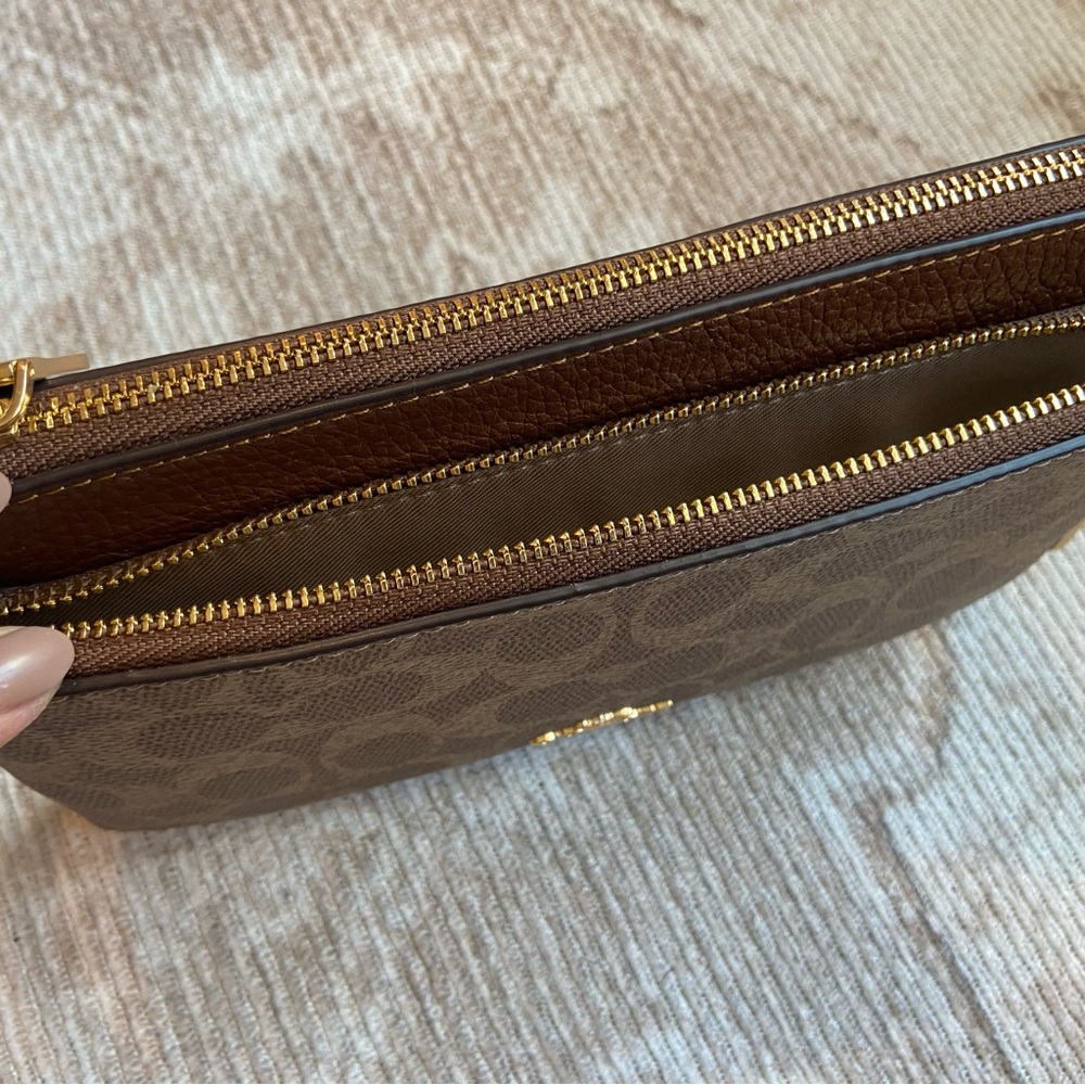 Coach Signature Brown Wristlet - Picture 4 of 7